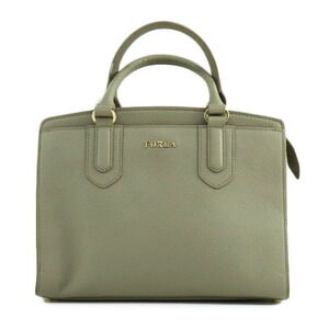 Furla Norah leather handbag green brown